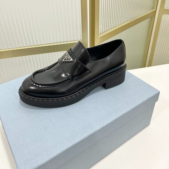 Prada monolith Brushed Leather Loafers - Picture 6 of 8